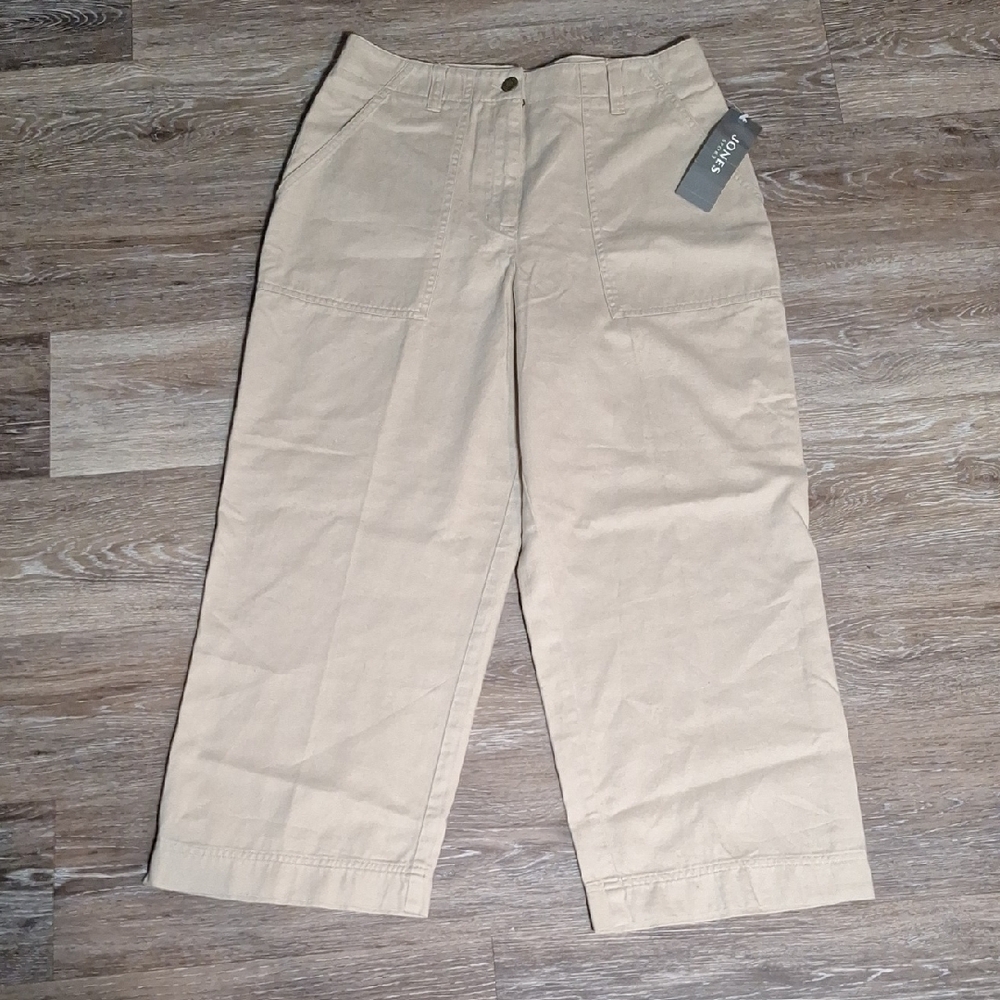 Jones Wear Tan Wide-Leg Trousers Pants  Size 6